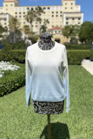 Ivory and Blue Ombre Cashmere Sweater